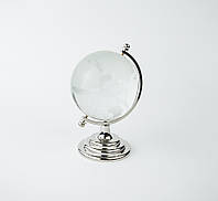 Декоративний глобус із кришталю на металевій підставці 13*8.5 см Гранд Презент SJ046 silver
