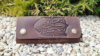 Ключниця кишенькова "Тризуб" коричневий 14*6.5 см Гранд Презент 10-Т-Кор