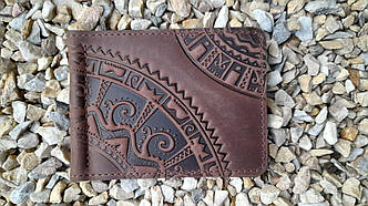 Затискач для грошей "Півколо" коричневий 11.5*9 см Гранд Презент 05-П-Кор