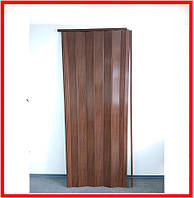 Двері гармошка глуха метрова - колір темний дуб. Двері Нестандартні розміри. Ширина 100,90 див.