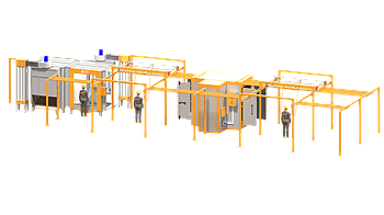 Лінія порошкового фарбування Maze - 2.3 для габаритів цеху: 22.8м х 5.9м