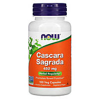 Каскара Саграда Now Foods Сascara Sagrada 450 мг Кора Крушины для кишечника 100 вегетарианских капсул