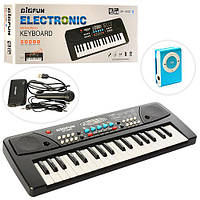 Синтезатор 37 клавіш, мікрофон, запис, 8тонів, USB заряд. MP3плеєр, кор. 43*17*6 см (18 шт.)