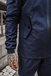 Спортивний костюм чоловічий Softshell Easy осінь-зима демісезонний водовідштовхуючий синій. Комплект чоловічий софт шел, фото 10
