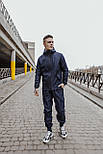 Спортивний костюм чоловічий Softshell Easy осінь-весна демісезонний водовідштовхуючий синій. Комплект чоловічий софт шел, фото 3