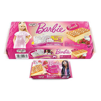 Тістечко+наліпки Barbie полуниця-йогурт 10шт*25г (12 уп/ящ)