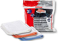 Набор микрофибр (3 шт) для финишной очистки кузова белая 40х40 см Sonax Microfiber Cloths Ultrafine