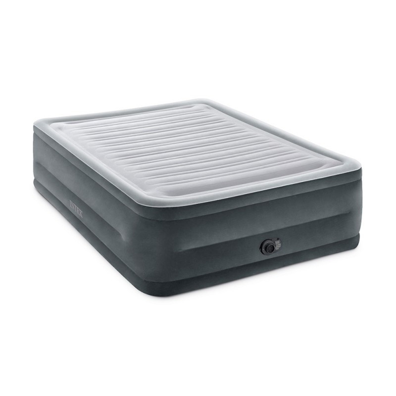 Intex 64418 【надувне ліжко】 Comfort Plush 203x152x56 см з вбудованим електронасосом✅️