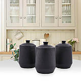 Набір банок для сипких продуктів чай, кава, цукор 3 шт. Maestro MR-20001-03CS Набір керамічних банок для дому, фото 2