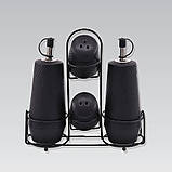 Набір банок для спецій і сипких продуктів 4 шт Maestro MR-20001-04S Набір ємностей на підставці з кераміки, фото 2