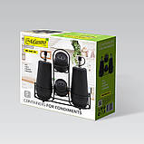 Набір банок для спецій і сипких продуктів 4 шт Maestro MR-20001-04S Набір ємностей на підставці з кераміки, фото 3