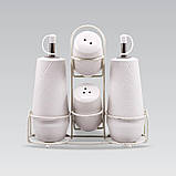 Набір банок для спецій і сипких продуктів 4 шт Maestro MR-20002-04S Набір ємностей на підставці з кераміки, фото 2