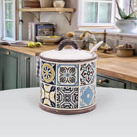 Цукорниця з ложкою керамічна Maestro MR-20005-09 Банка для сипких продуктів Банка для зберігання цукру