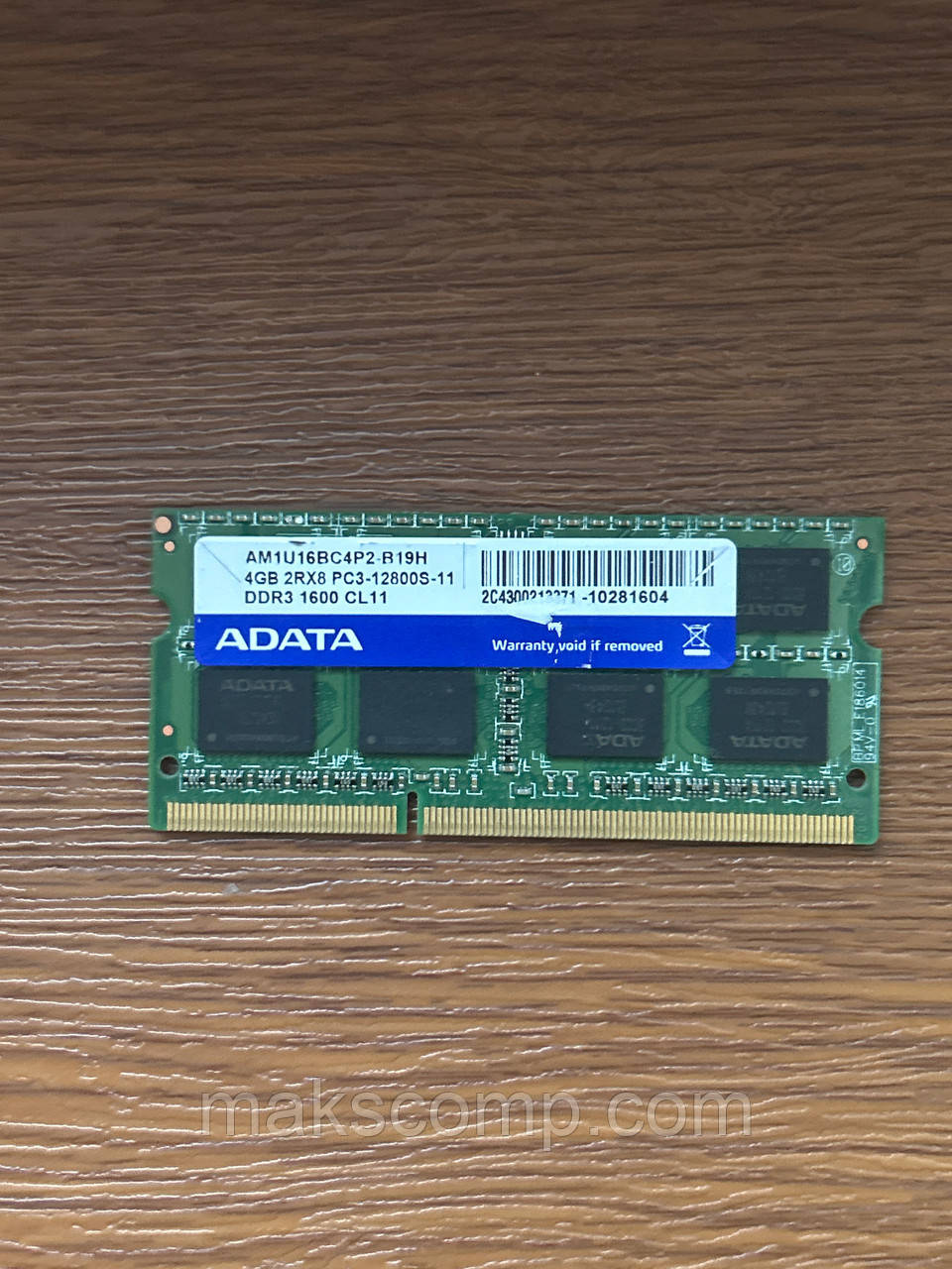 Пам'ять ADATA 4Gb So-DIMM PC3-12800S DDR3-1600 1.5v AM1U16BC4P2, фото 1