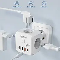 Сетевой фильтр тройник 3 USB+USB-C (QC 18W+1 type C PD 35W)