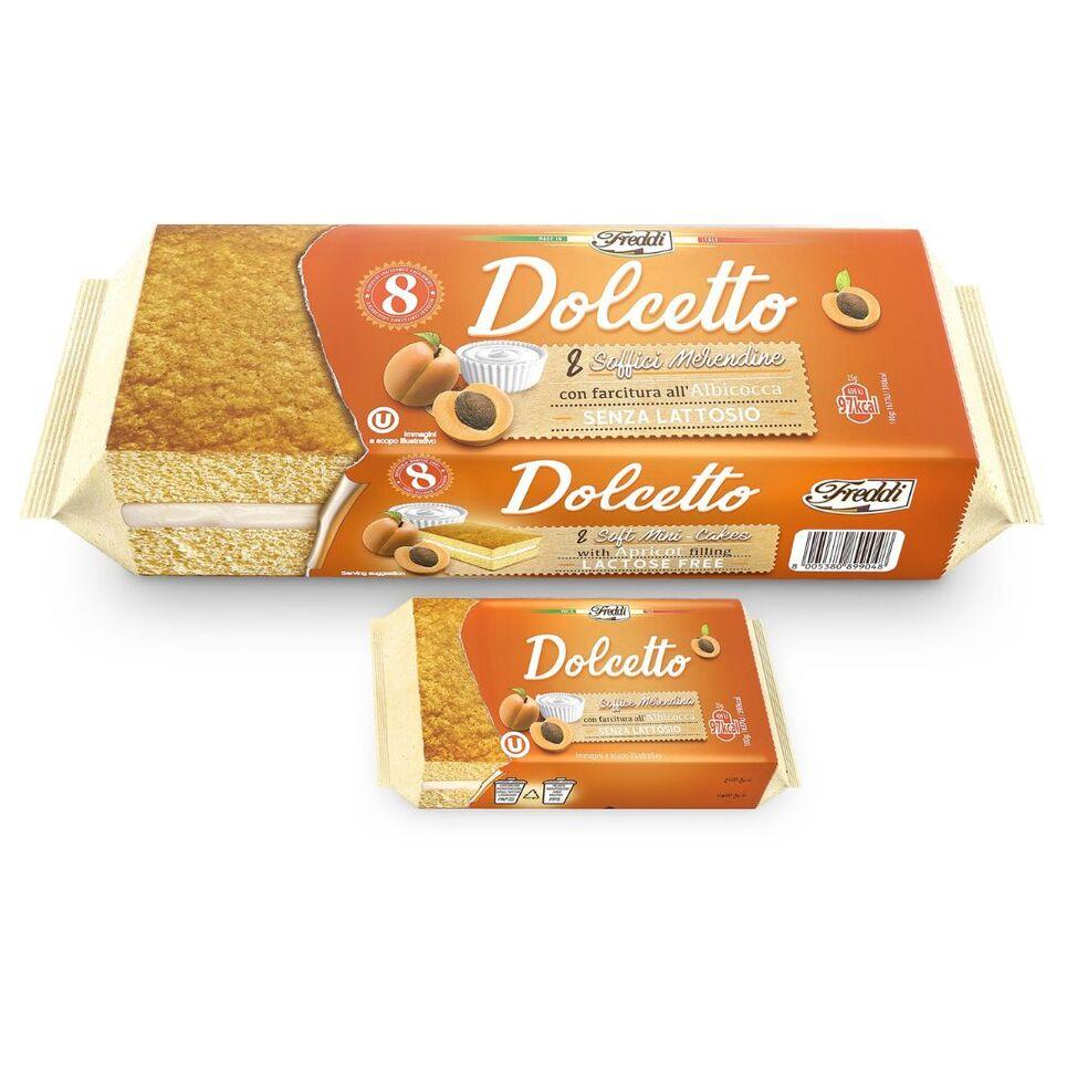 Тістечко бісквітне Dolcetto абрикос, 8шт*25г (16уп/ящ)