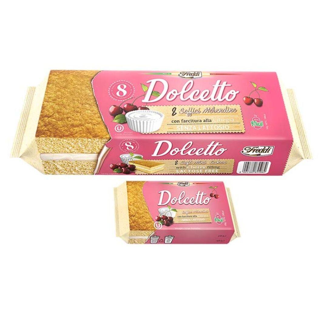 Тістечко бісквітне Dolcetto вишня, 8шт*25г (16 уп/ящ)