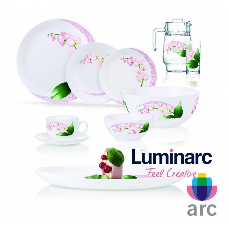 Сервіз столовий 46 предметів Diwali Pink Orchid Luminarc P9939