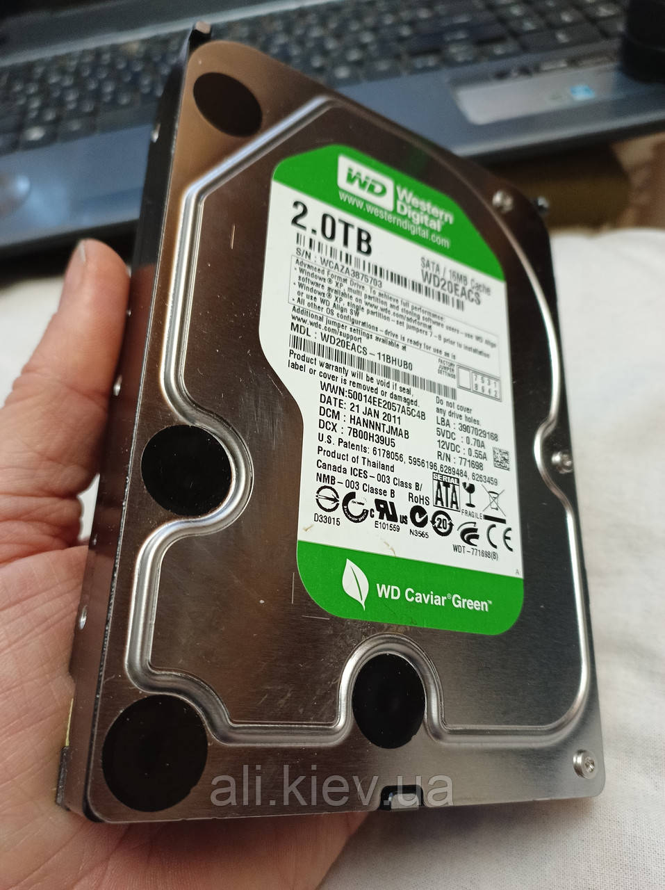 Жорсткий диск Вінчестер HDD 2 Tb Western Digital Caviar Green WD20EACS 3.5" SATA, фото 1