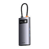 USB-хаб Baseus Metal Gleam Multifunctional 4-in-1 USB-C to 3xUSB-A/Ethernet Grey (WKWG070113), фото 11