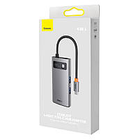 USB-хаб Baseus Metal Gleam Multifunctional 4-in-1 USB-C to 3xUSB-A/Ethernet Grey (WKWG070113), фото 7