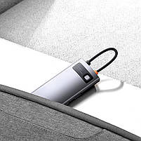USB-хаб Baseus Metal Gleam Multifunctional 4-in-1 USB-C to 3xUSB-A/Ethernet Grey (WKWG070113), фото 10
