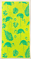 Пляжное полотенце Фламинго желтое, 70х140 см Узбекистан