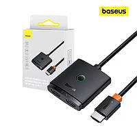 Сплиттер переключатель HDMI двунаправленный Baseus 2in1 HDMI 4K60Hz Switcher 1m (черный)