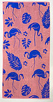 Махровое полотенце Фламинго розовое, 70х140 см Узбекистан
