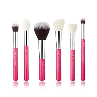 Міні набір кистей для макіяжу очей (6 шт) Jessup beauty/Base Rose Carmin