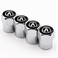 Защитные металлические колпачки на ниппель, золотник автомобильных колес с логотипом ACURA- хром