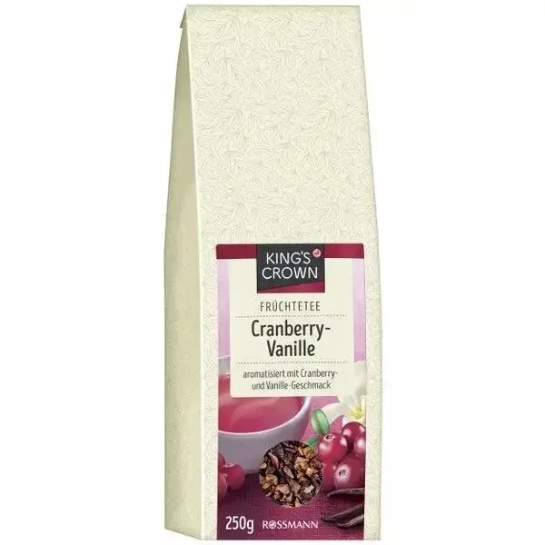 Чай журавлина ваніль королівська корона Kings Crown Cranberry Vanille 250g. Німеччина, фото 1