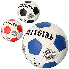 М'яч футбольний OFFICIAL 1,4мм, розмір 5, ПУ, 32 панелі, ручна робота, 280-310г, 3 кольори, пак. (30шт)