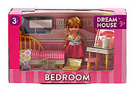 Игровой набор для девочки Спальня Кукла с мебелью и аксессуарами 10 см