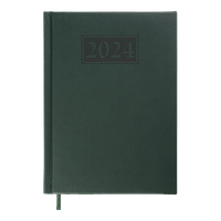 Ежедневник датированный 2024 GENTLE, A5, зеленый, штуч. кожа/поролон