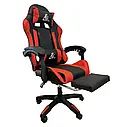 Крісло геймерське Gamer чорно-червоне ігрове з підставкою для ніг, фото 3