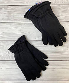 Чоловічі чорні зимові тридові рукавички на хутрі