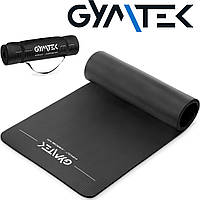 Коврик (мат) для йоги и фитнеса Gymtek NBR 1,5см черный G-66020 / Фитнес коврик для тренировок