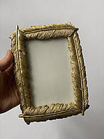Рамка для фотографії 19 см 15 х 10 см фото золоті перо полістоун