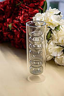 Стеклянная модная ваза для цветов и декора "Совершенство" 24 см
