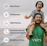 VSL#3 60 капсул. 112.5 мільярдів живих молочнокислих бактерій і біфідобактерій, 8 різних штамів., фото 2