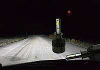 Светодиодная Авто лампа LED H1 12V-24V FL04 3000K 5000K 6000K 27W стробоскоп радиатор+вентилятор трехцветные