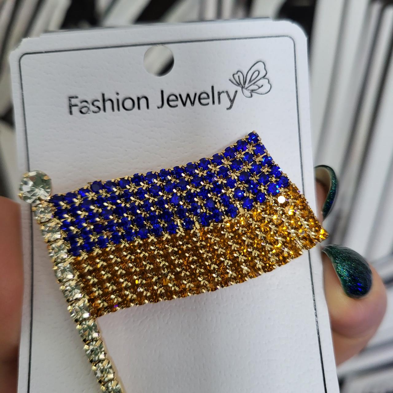 Елегантна брошка у вигляді шпильки з символікою прапора України, фото 1