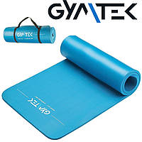 Коврик (мат) для фитнеса и йоги Gymtek NBR 1,5см голубой G-66021 / Фитнес коврик для тренировок