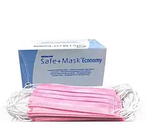 Маска медична, тришарова на гумці Safe+mask Economy (50 шт), фото 3