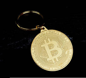 Брелок у формі монети Bitcoin Біткоїн голд