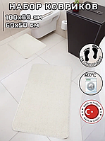 Набор ковриков для ванной и туалета Vonaldi 60x100 см турецкого производства акрил высокий ворс прямоугольные