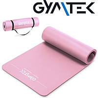Коврик (мат) для йоги и фитнеса Gymtek NBR 1см розовый G-66372 / Фитнес коврик для тренировок