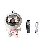 Нічник Астронавт дитячий лазерний проектор зоряного неба світильник Космонавт із Bluetooth колонкою та пультом, фото 10