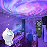 Нічник Астронавт дитячий лазерний проектор зоряного неба світильник Космонавт із Bluetooth колонкою та пультом, фото 6